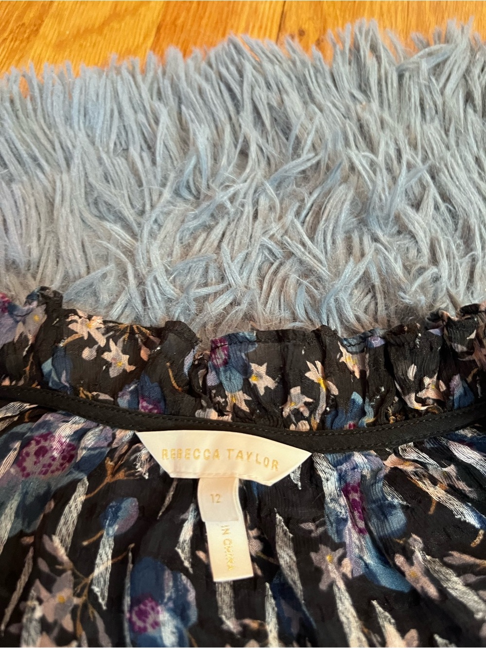 Rebecca Taylor Womens Solstice Dark Floral Pullover Silk Blouse Size 12 - Picture 3 of 6